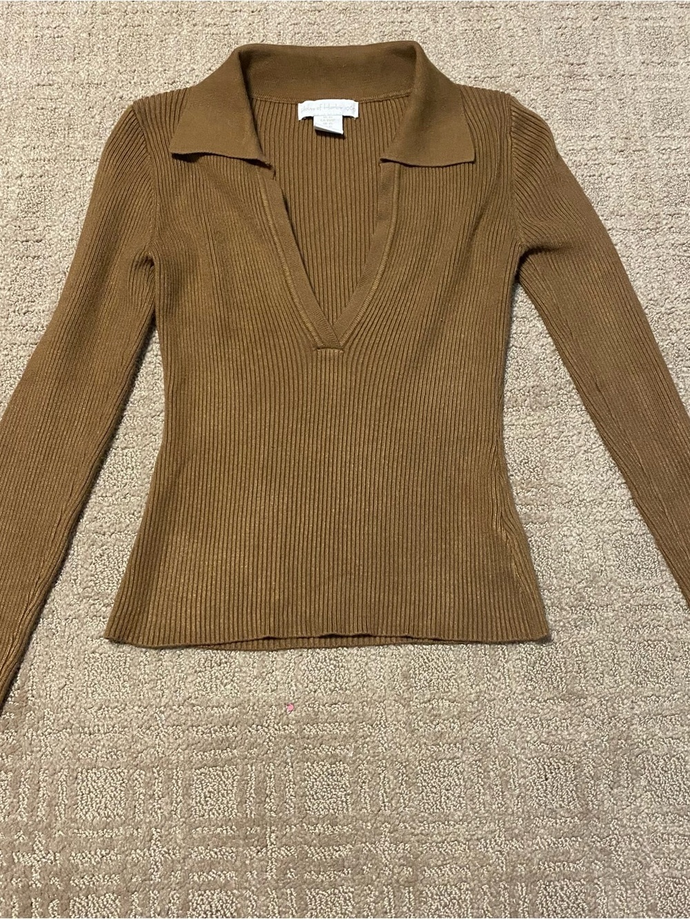 {House of Harlow 1960} Ribbed Collar Long Sleeve Top ~ Size XS